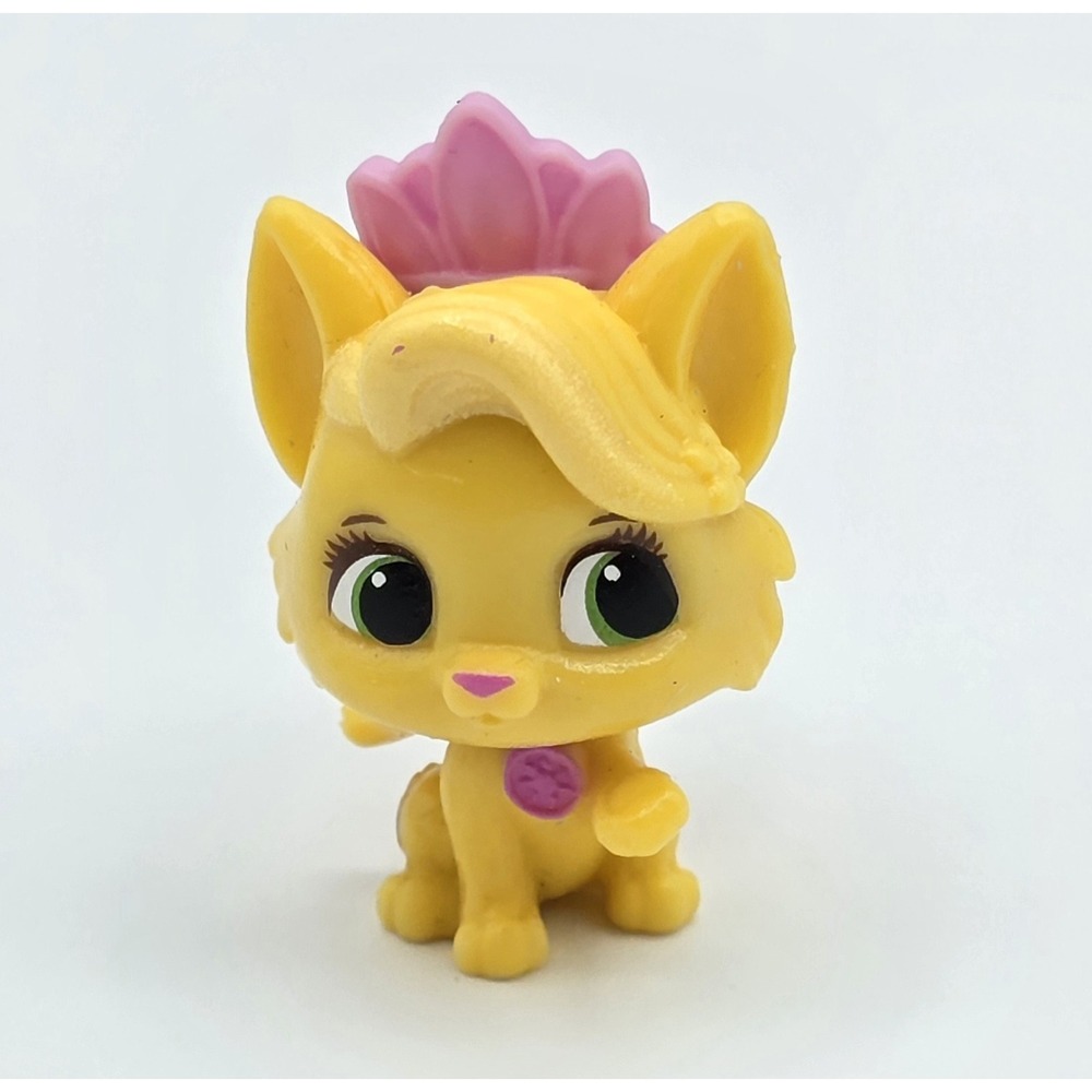Disney Princess Palace Pets Tiara Kitty Kitten Yellow Cat Mini Figurine Play Toy